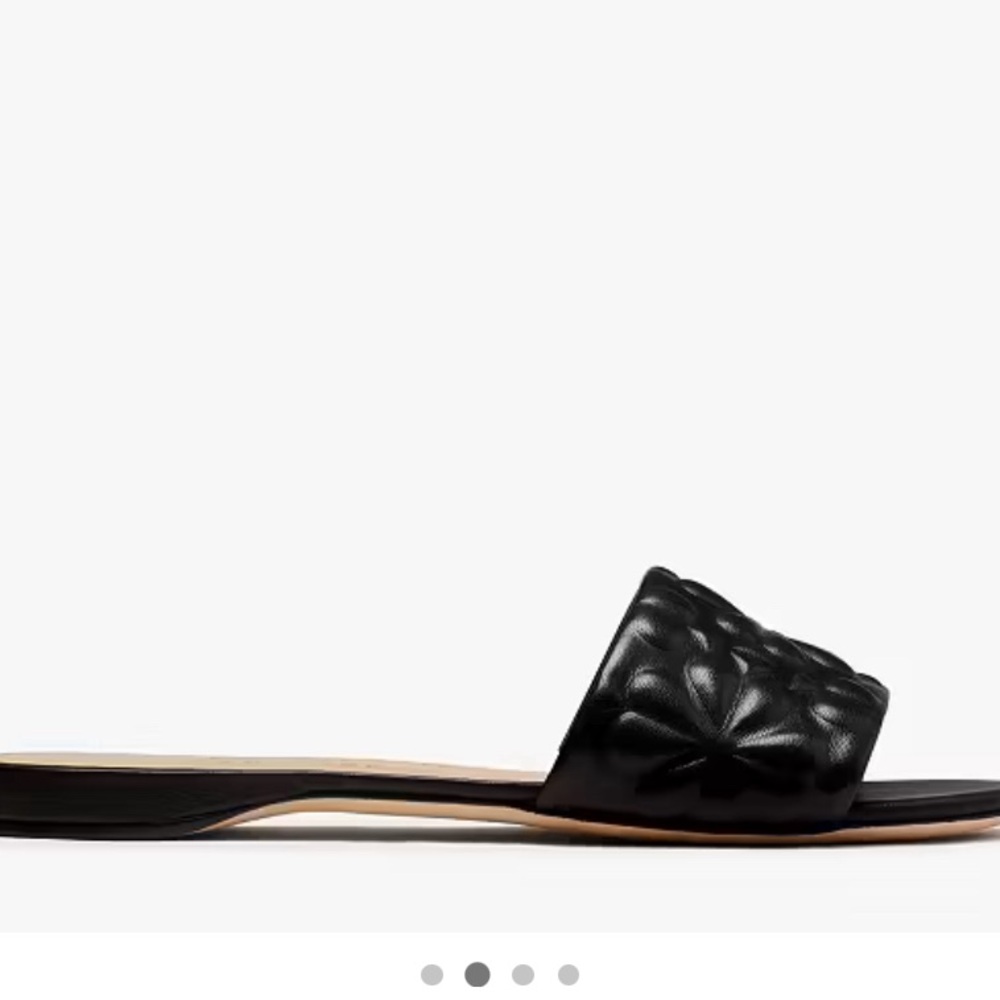 NIB Kate Spade‎ Emmie Leather Slide Sandals Black $178 - Picture 3 of 5